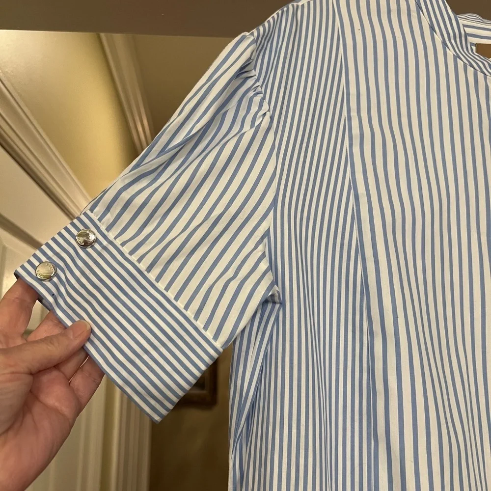 NWOT Women's Boss by Hugo Boss Desseni Stripe Cotton Midi Shirt Dress US Size 6